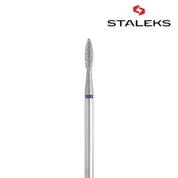 Frez diamentowy Staleks FA10B021/8K płomyk 2,1mm niebieski
