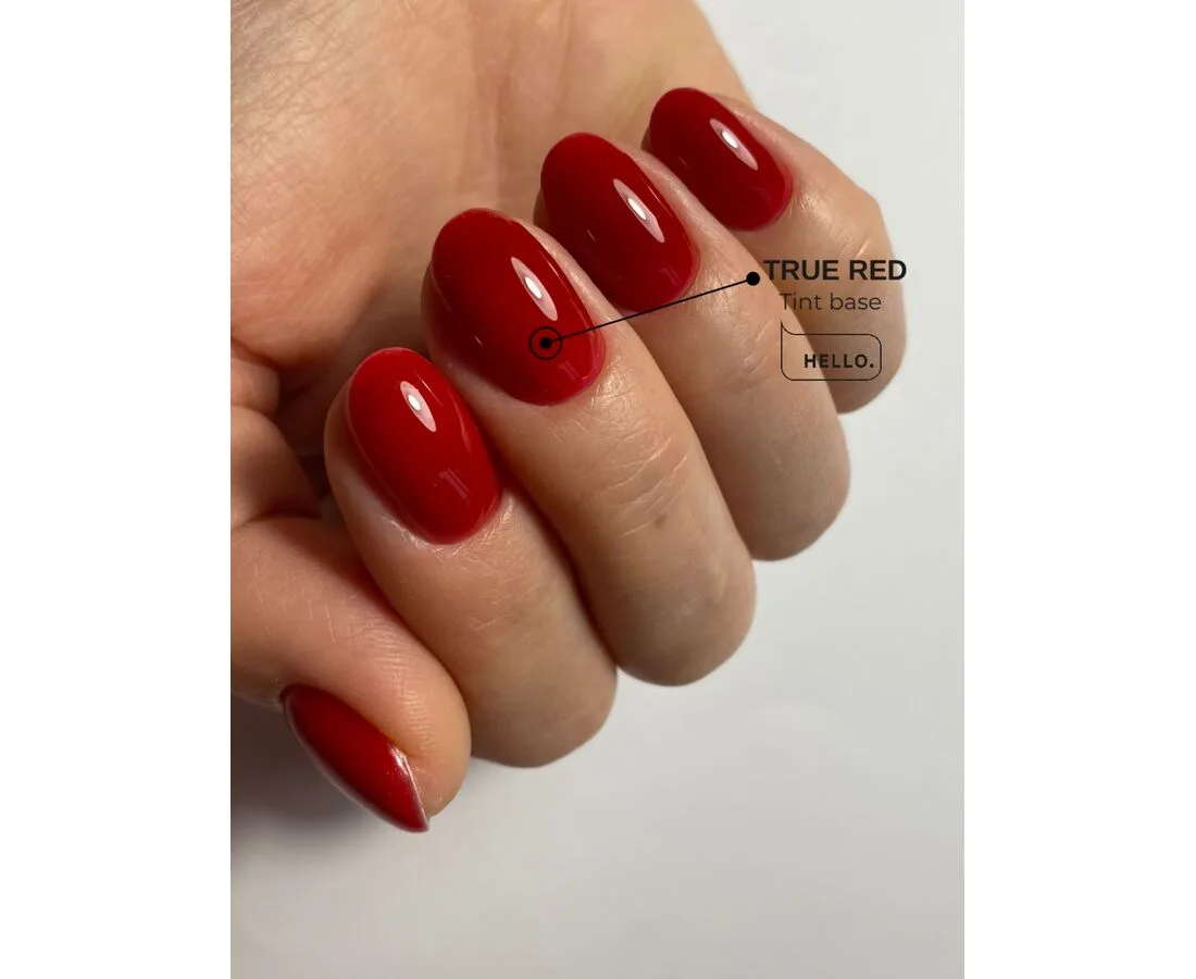 HEYLOVE TINT BASE TRUE RED, 15ml - klasyczna czerwona baza hybrydowa - obrazek 2