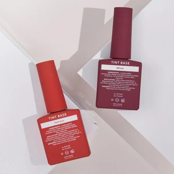 HEYLOVE TINT BASE TOMATO, 15ml - czerwona baza hybrydowa - obrazek 2