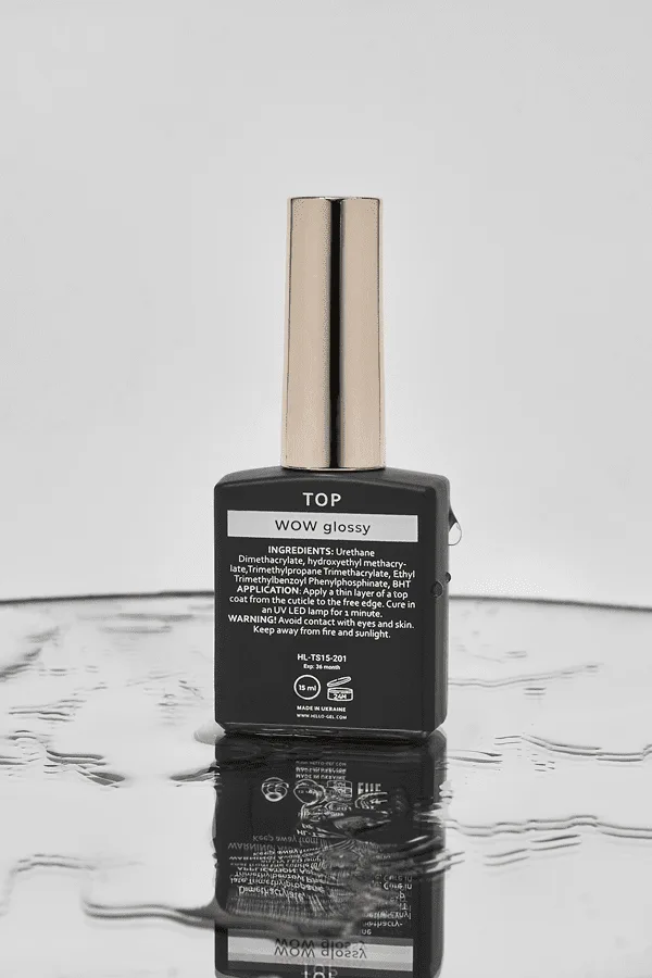 Top hybrydowy HEYLOVE WOW glossy z lepką warstwą, 15ml 2 Top hybrydowy HEYLOVE WOW glossy z lepką warstwą, 15ml - obrazek 2