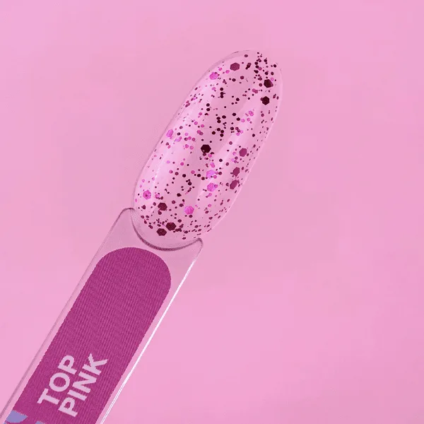 Top hybrydowy LUNA Pink z różowymi drobinkami, 13ml 2 Top hybrydowy LUNA Pink z różowymi drobinkami, 13ml - obrazek 2