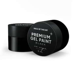 NAILSOFTHEDAY Premium Gel paint Black no wipe-farba żelowa bez lepkiej warstwy, 5 ml