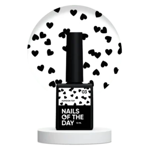 Top do Paznokci z czarnymi sercami NAILSOFTHEDAY