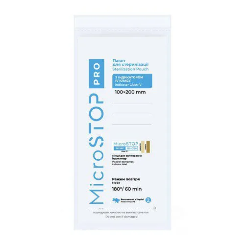MicroSTOP Torebki do sterylizacji 100×200 mm – 100 szt. 1 MicroSTOP Torebki do sterylizacji gorącym powietrzem