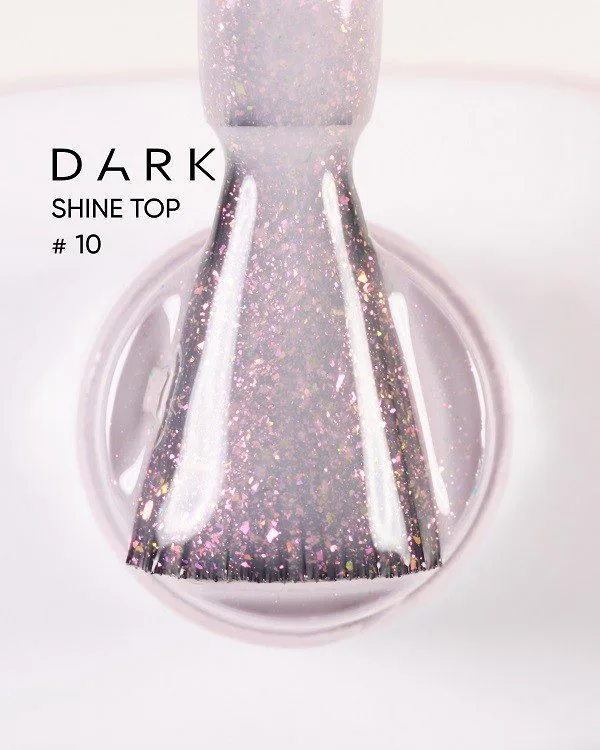 Dark Shine Top 10, 10 ml 1 Kolorowe topy hybrydowe z brokatem Dark Shine 8-11