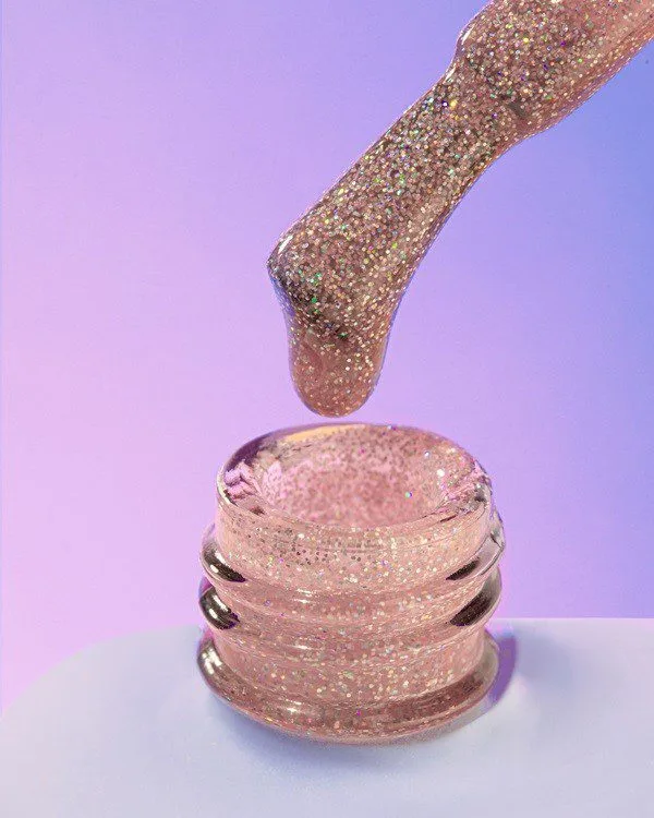 DNKa’ Gel Polish #0092 – Lakier hybrydowy liliowy z brokatem 12 ml 3 Lakier hybrydowy DNKa gel polish 0092