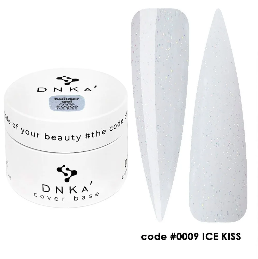 DNKa’ Builder Gel #0009 Ice Kiss, 30 ml - mleczny żel z shimmerem do paznokci