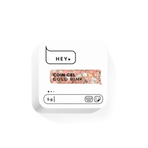 HEYLOVE Coin Gel Gold Pink 5 g – różowo-złoty żel brokatowy do zdobień paznokci