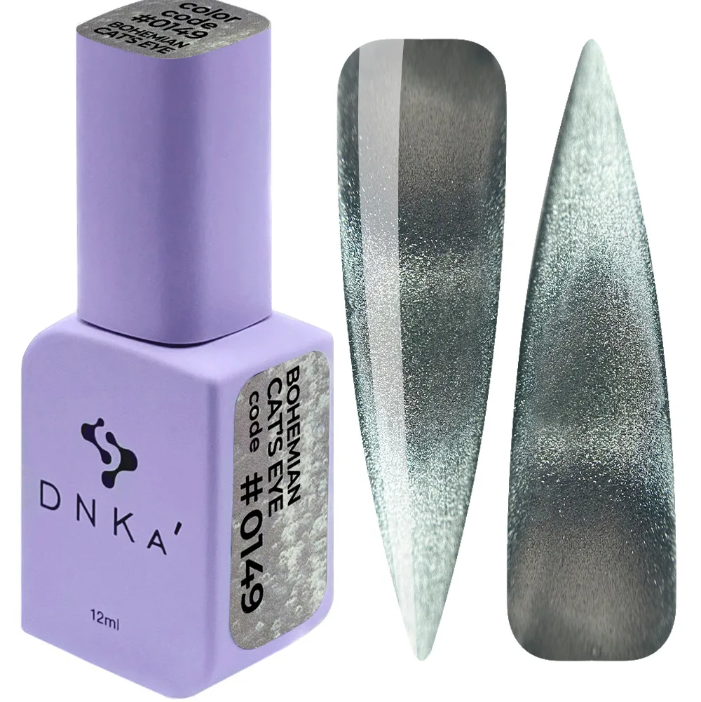 DNKa Bohemian Cat Eye Gel Polish #0149 12 ml – Szary lakier kocie oko