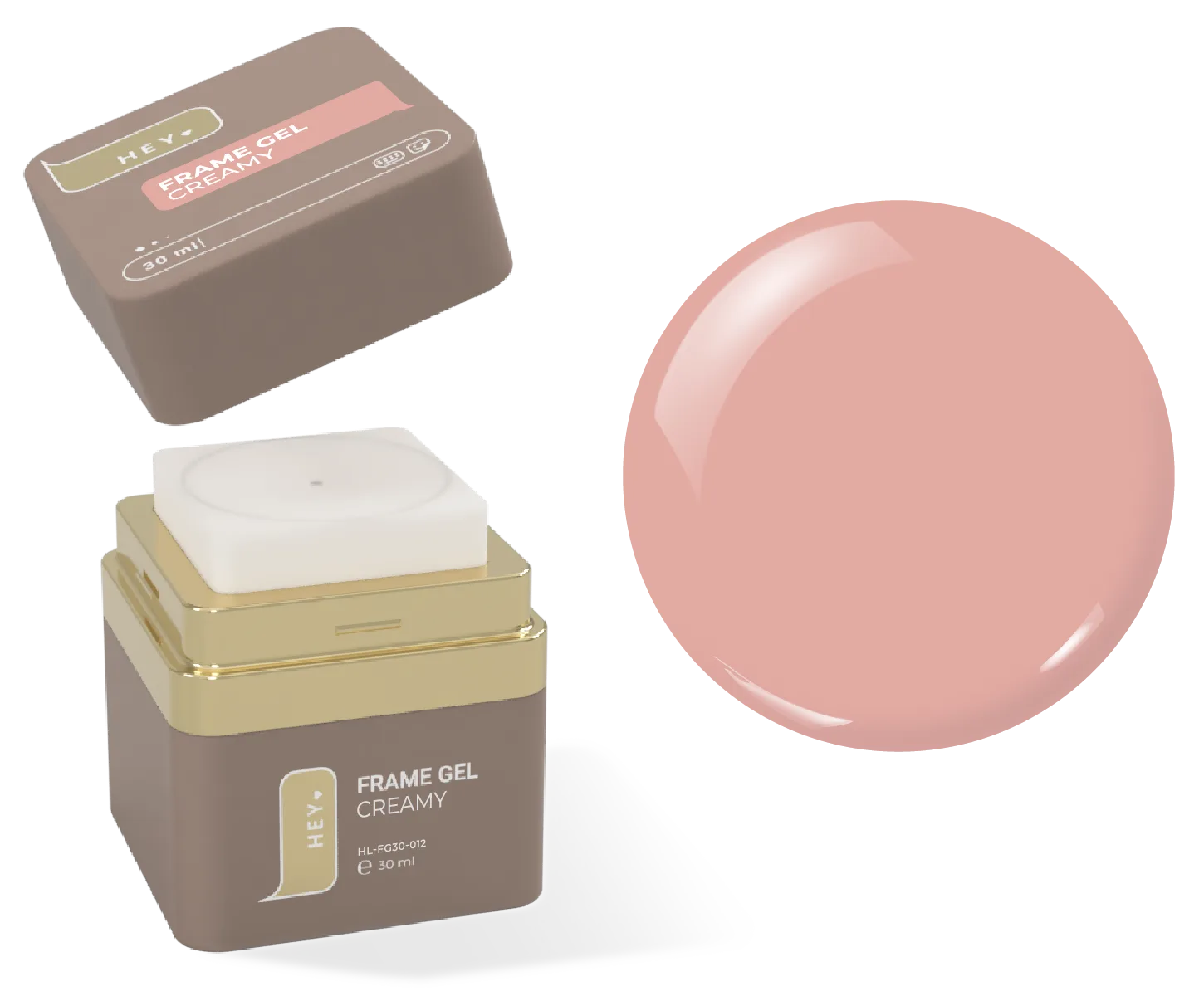 HEYLOVE Frame Gel Creamy 30 ml – beżowy żel budujący UV/LED