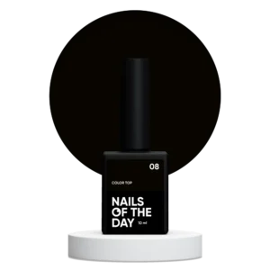 NAILSOFTHEDAY Color top 08, 10 ml - czarny kolorowy top