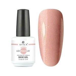 Atica Base Gel Peach Shimmer, 15ml - baza hybrydowa