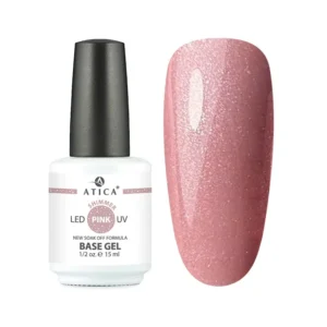 Atica Base Gel Pink Shimmer, 15ml - baza hybrydowa