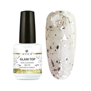 Atica Glam Top, 15 ml - przezroczysty ze złotą folią