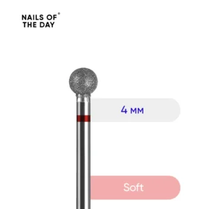 Frez diamentowy NAILSOFTHEDAY - kulka czerwona 4 mm