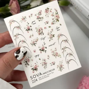 Naklejki na paznokcie Róże French 224 Sova Decor