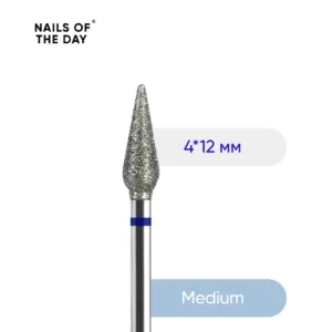 Frez diamentowy NAILSOFTHEDAY - kropla niebieski 4 x 12 mm