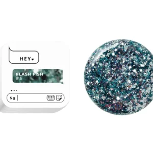 HEYLOVE Flash Fish 5 – żel do zdobień z dużymi drobinkami chłodny niebieski 5 g