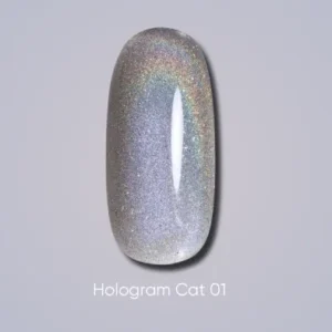 Lakier z efektem kociego oka i holografii Dark gel polish Hologram cat 01 Nail polish with cat eye effect Dark