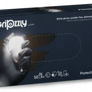 Rękawice GRIPZZLY nitrylowe, czarne, bezpudrowe S - mocne, 50 szt.