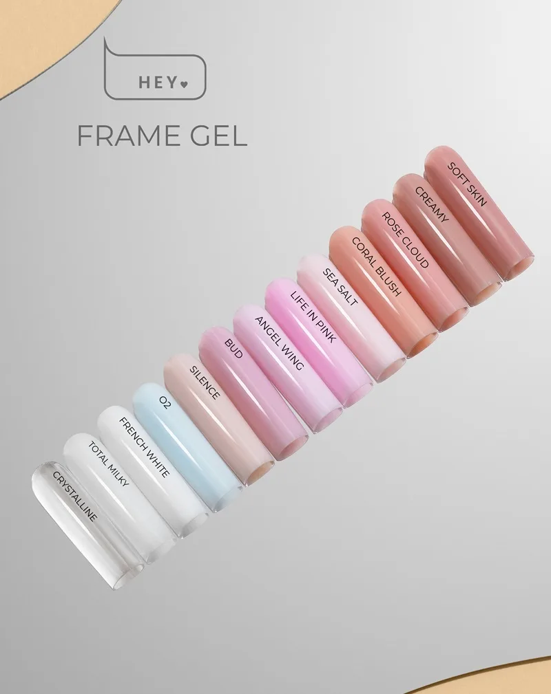 HEYLOVE Frame Gel Rose Cloud 30 ml – beżowo-różowy żel budujący cover 2 Żel budujący do paznokci HEYLOVE FRAME gel