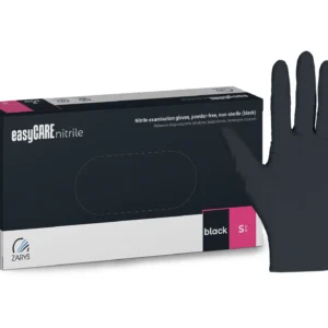 Rękawice easyCARE nitrylowe, czarne, bezpudrowe S