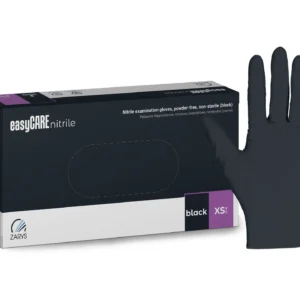 Rękawice easyCARE nitrylowe, czarne, bezpudrowe XS