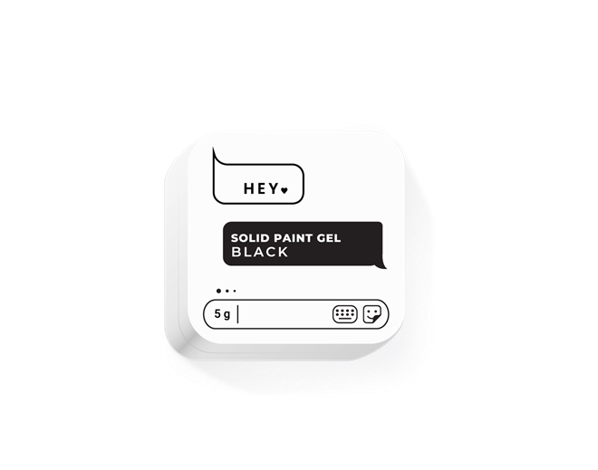 HEYLOVE Solid Paint Gel Black 5 g – czarny żel do zdobień paznokci i cienkich linii