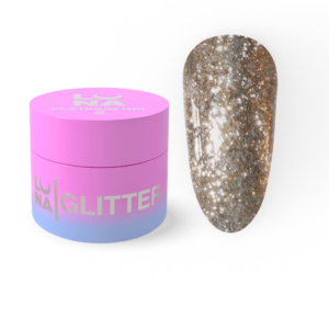 LUNAmoon Platinum Gel 2 – różowe złoto żel brokatowy do zdobień paznokci 5 ml