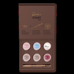 HEYLOVE komplet żelowych farb i akcesoriów do ombre – Nail Cushion Set «Brown», 6 pcs