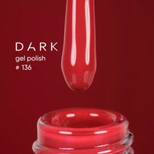 Dark gel polish 136, 6 ml - czerwony lakier hybrydowy