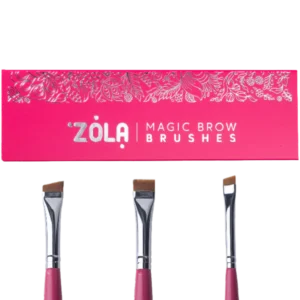 ZOLA Zestaw Pędzli do brwi i rzęs Malinowy BR