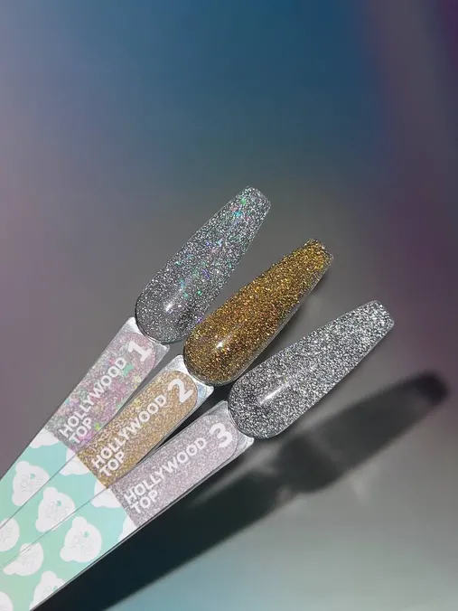 YOUARECUTE Top Hollywood 3 5 ml – srebrny top hybrydowy światłoodbijający