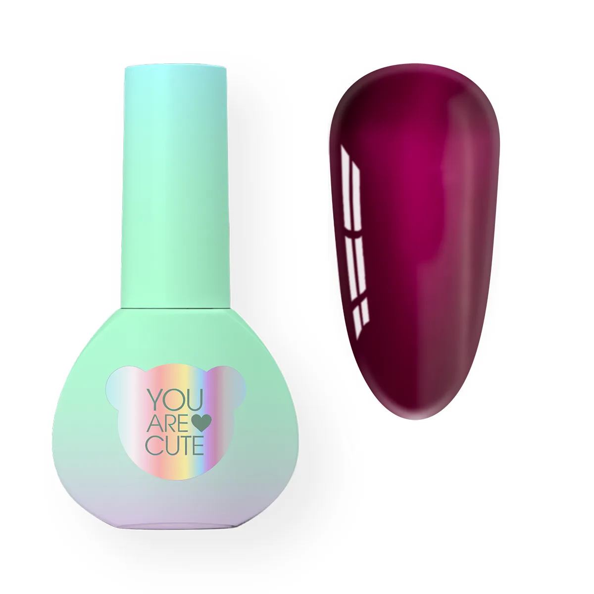 YOUARECUTE VITRAGE Color 130 – Lakier hybrydowy witrażowy bordowy 5 ml 1 YOUARECUTE VITRAGE Color 130