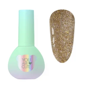 YOUARECUTE Top Hollywood 2 5 ml – złoty top hybrydowy światłoodbijający.