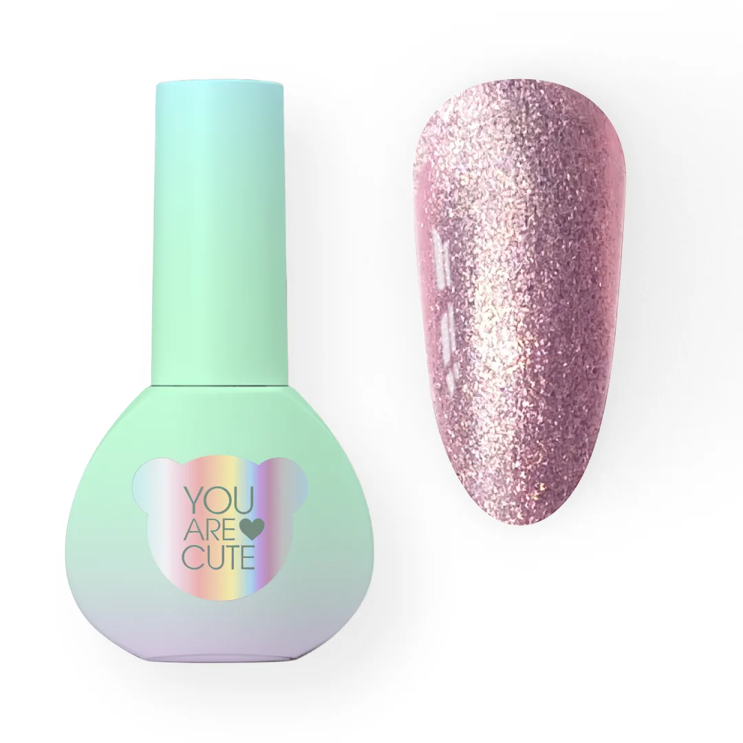 YOUARECUTE Color 108 – Lakier hybrydowy brokatowy jasnoróżowy 5 ml 1 YOUARECUTE Color 108 – lakier hybrydowy brokatowy jasnoróżowy