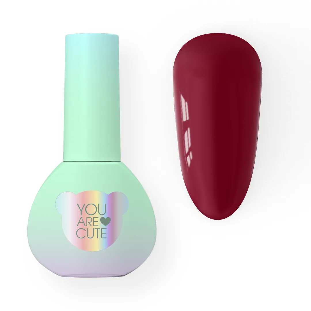 YOUARECUTE Color 86 – Lakier hybrydowy ciemna czerwień 5 ml 1 YOUARECUTE Color 86 – ciemnoczerwony lakier hybrydowy 5 ml