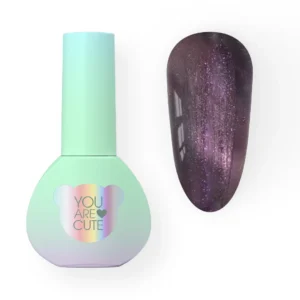 YOUARECUTE Color 118 – lakier hybrydowy Cat Eye flash wiśniowy