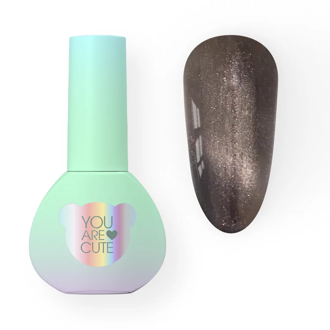 YOUARECUTE Color 117 – Lakier hybrydowy Cat Eye flash brąz 5 ml 1 4a09e657f3f468f413301aafb9ca2c67