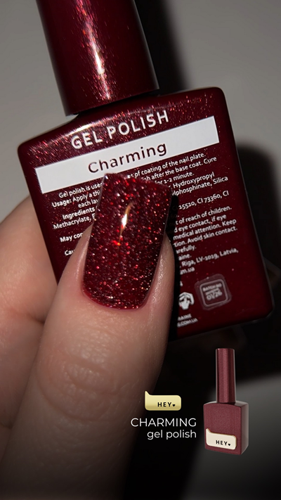 HEYLOVE gel polish CHARMING 15 ml – bordowy odblaskowy lakier hybrydowy 2 HEYLOVE gel polish CHARMING 15 ml – bordowy odblaskowy lakier hybrydowy