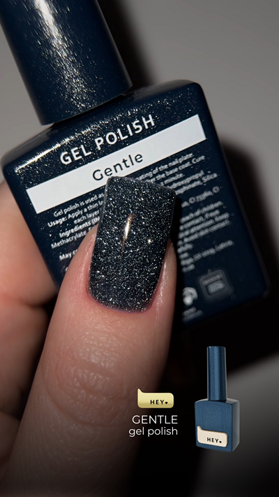 HEYLOVE gel polish GENTLE 15 ml – ciemnogranatowy odblaskowy lakier hybrydowy 2 HEYLOVE gel polish GENTLE