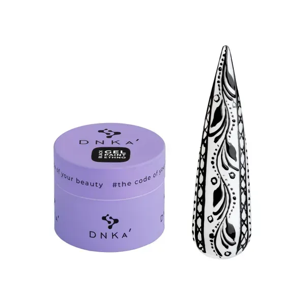 DNKa' Gel Paint Ethno Black 5 ml – czarna farba żelowa do zdobień paznokci 1 DNKa Gel Paint Ethno Black 5 ml – czarna farba żelowa do zdobień paznokci