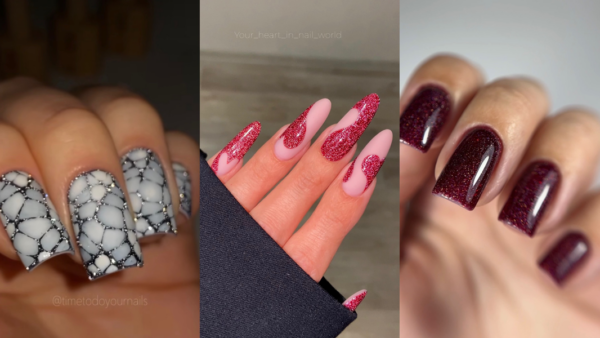 Paznokcie brokatowe na sylwestra i święta – efekt flash i błysk 3
